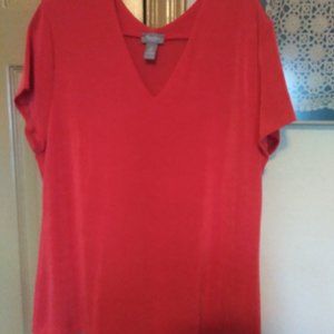 Salmon V-Neck Top